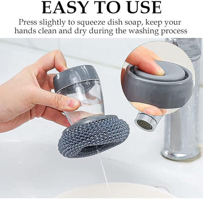 HydroScrub | All-in-One Soap Dispensing Steel Mesh Brush