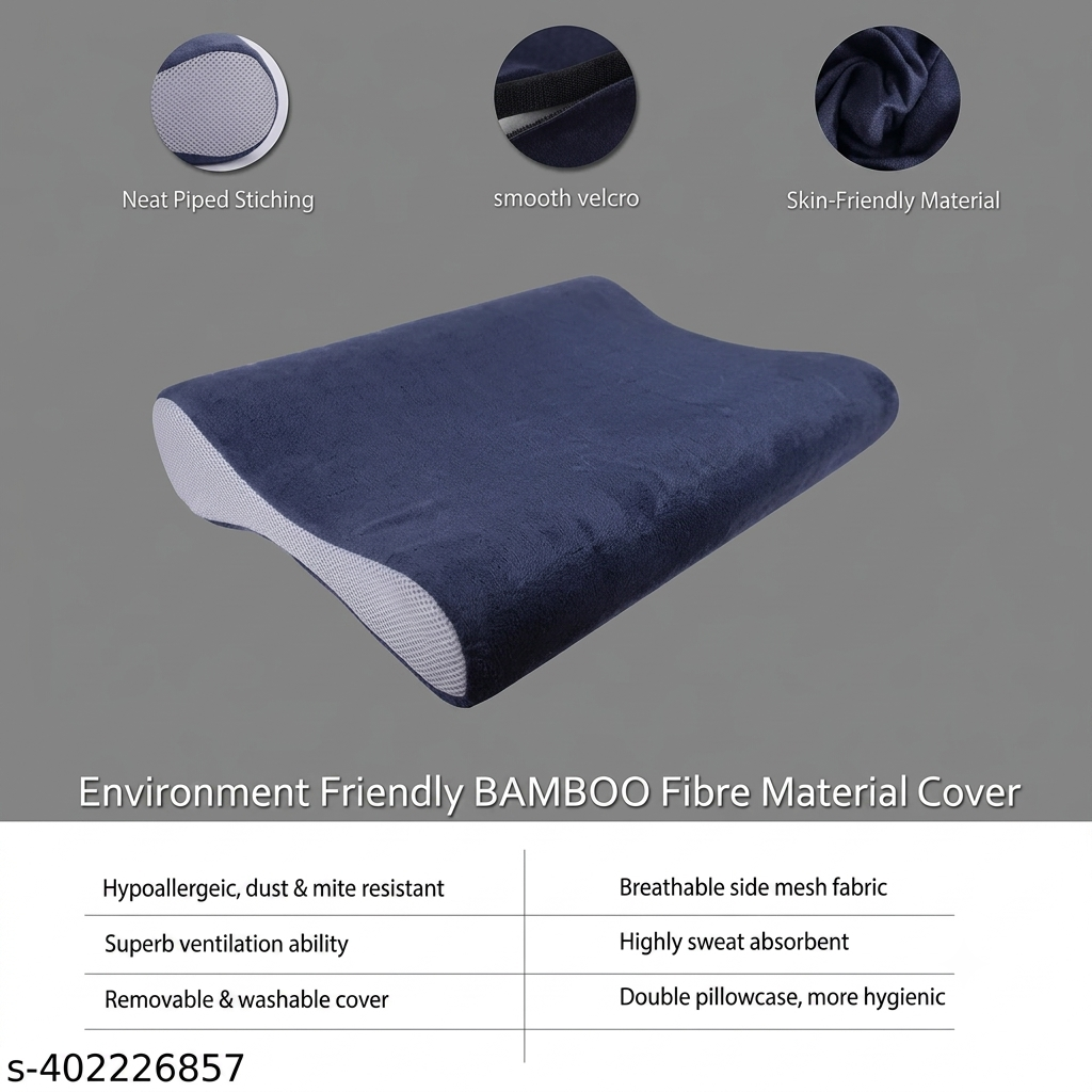 Ivorynest | Contour Memory Pillow – Ergonomic Cervical Neck Support Pillow with Breathable Bamboo Cover